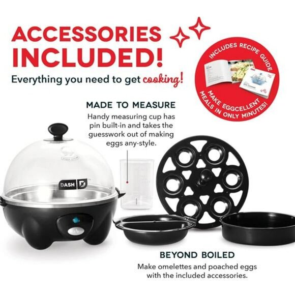 Rapid Egg Cooker 6 Egg Capacity Electric Egg Cooker for Hard Boiled Eggs Black - Picture 6 of 7